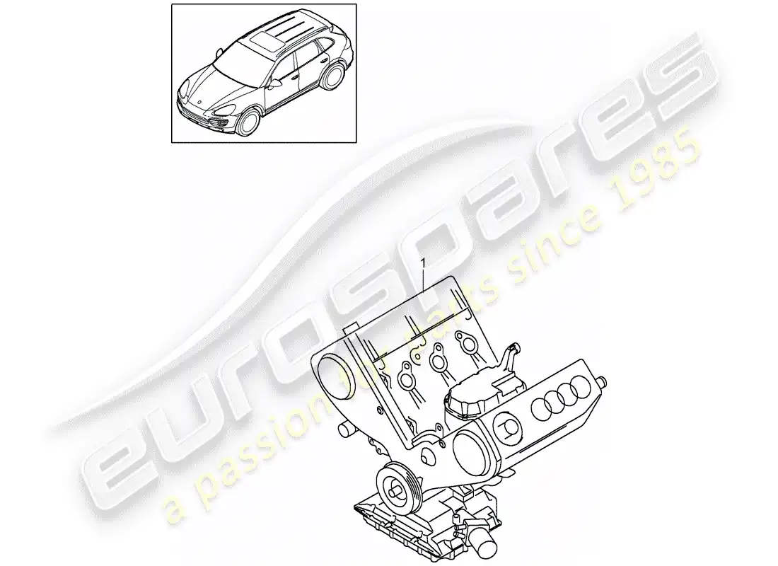 porsche 2009 (cayenne e1 9pa) long block part diagram