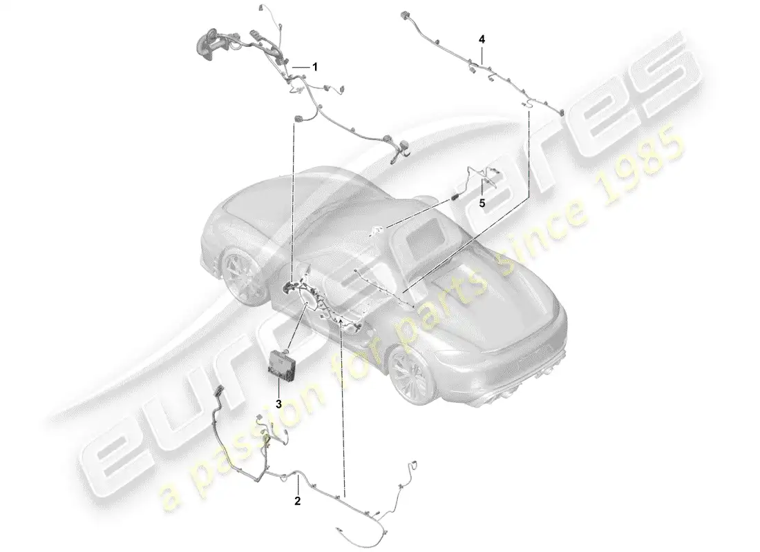 porsche 2020 (718 boxster spyder) wiring harnesses parts diagram