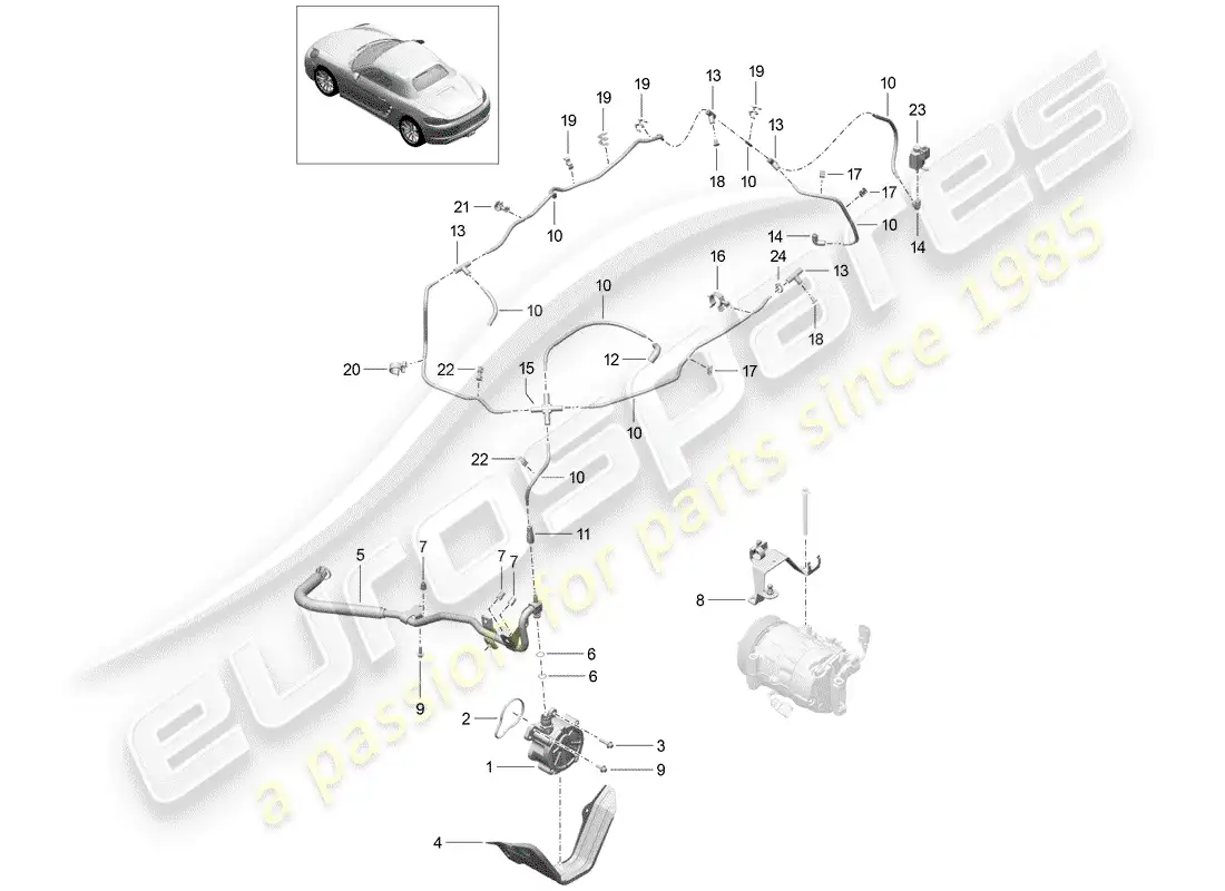 porsche 2017 (718 boxster) vacuum system parts diagram