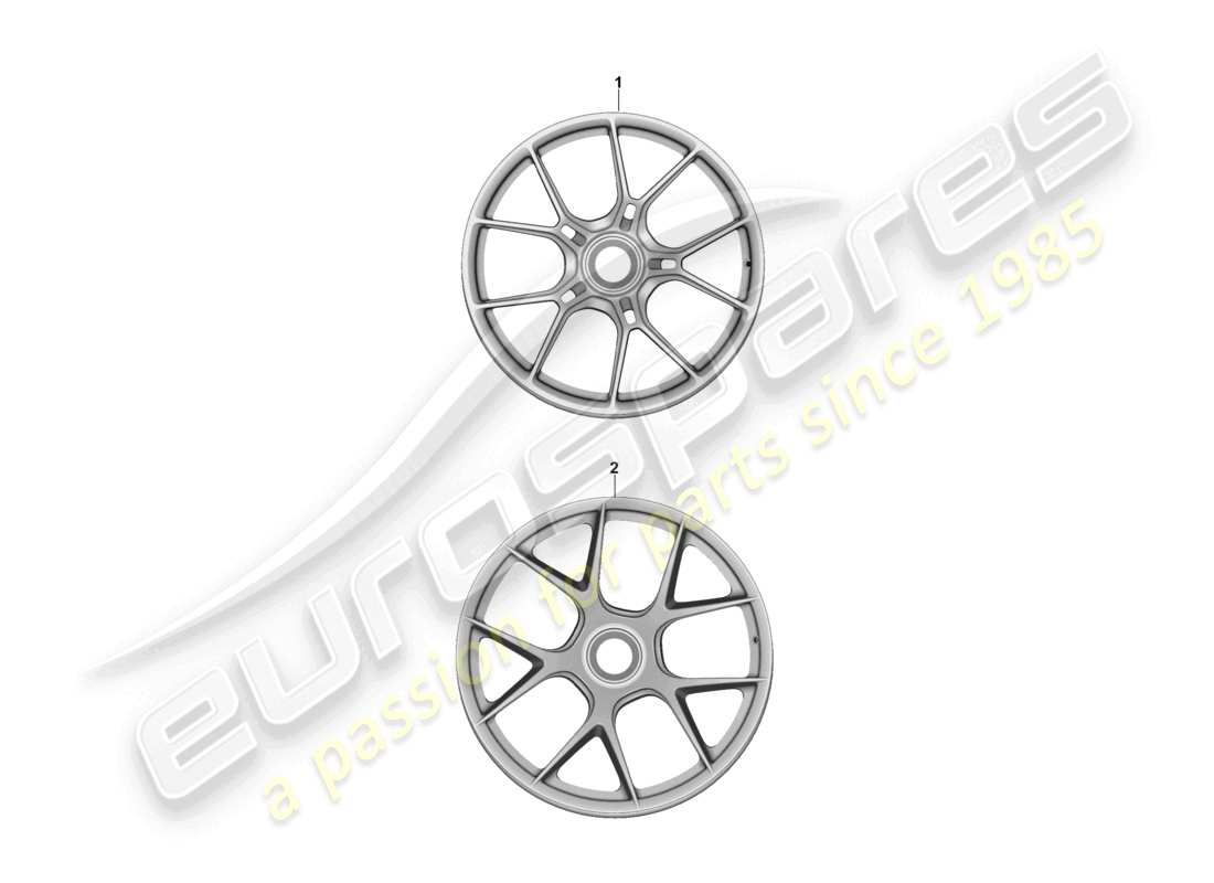 porsche 2025 (992-2 gt3) alloy wheel with central locking part diagram