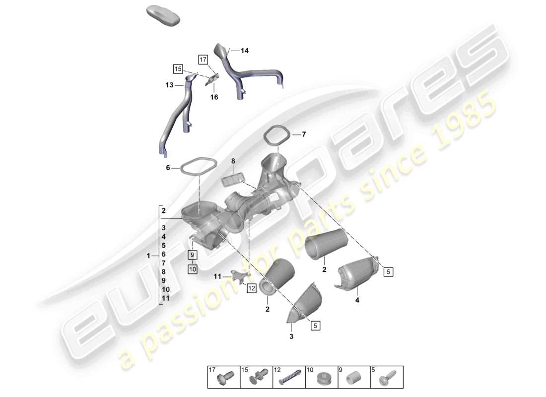 porsche 2025 (992-2 gt3) air filter part diagram