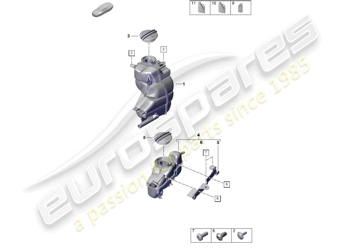 porsche 2026 (panamera 976) coolant cooling system reservoir part diagram