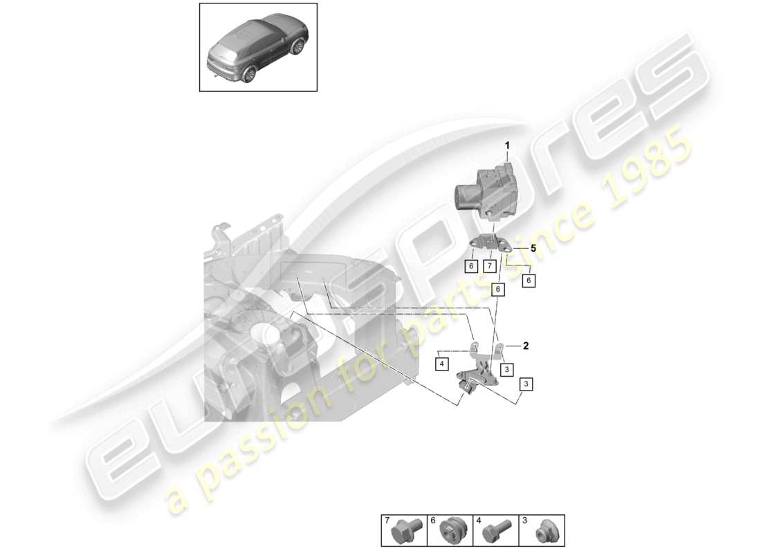 porsche 2024 (cayenne e3 9ya/9yb) hydraulic unit anti-locking brake syst. -abs- d >>- 04.03.2018 part diagram