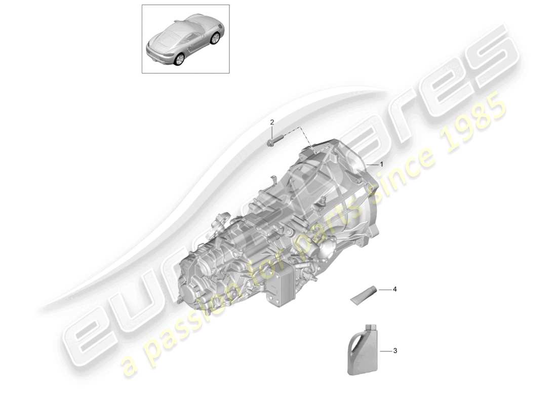 porsche 2025 (718 cayman) manual gearbox part diagram