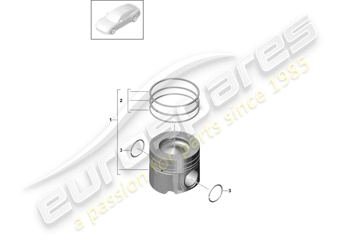 porsche 2021 (panamera 971-1) piston parts diagram