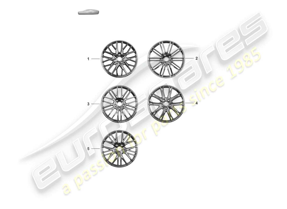 porsche 2024 (panamera 971-2) alloy wheel 21 part diagram