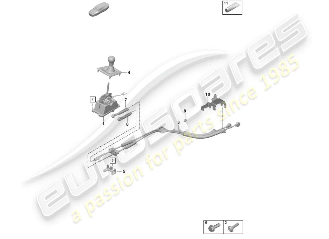 porsche 2025 (992-2 gt3) selector mechanism 7-speed manual transmission part diagram