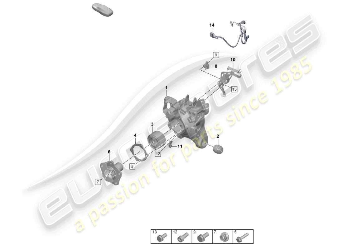 porsche 2021 (panamera 971-2) wheel bearing housing wheel carrier wheel hub part diagram