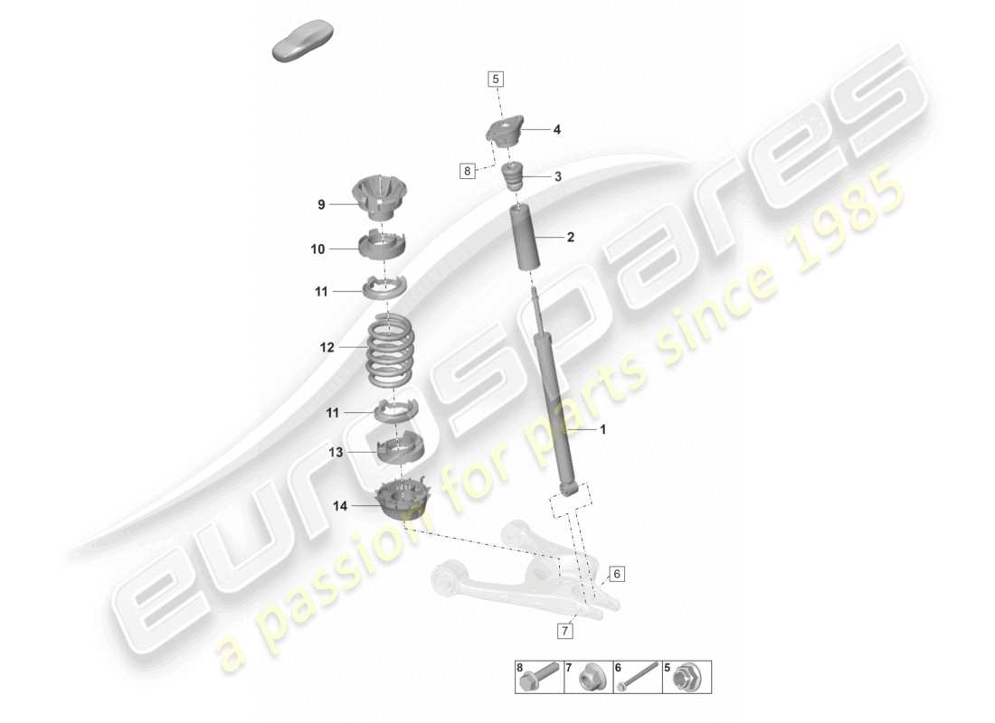 porsche 2021 (panamera 971-2) steel spring suspension shock absorbers part diagram