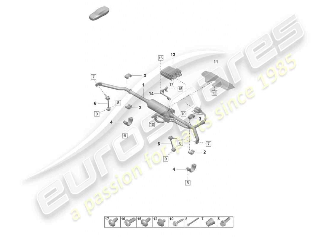porsche 2021 (panamera 971-2) anti-roll bar for vehicles with electronic roll stabilisation part diagram