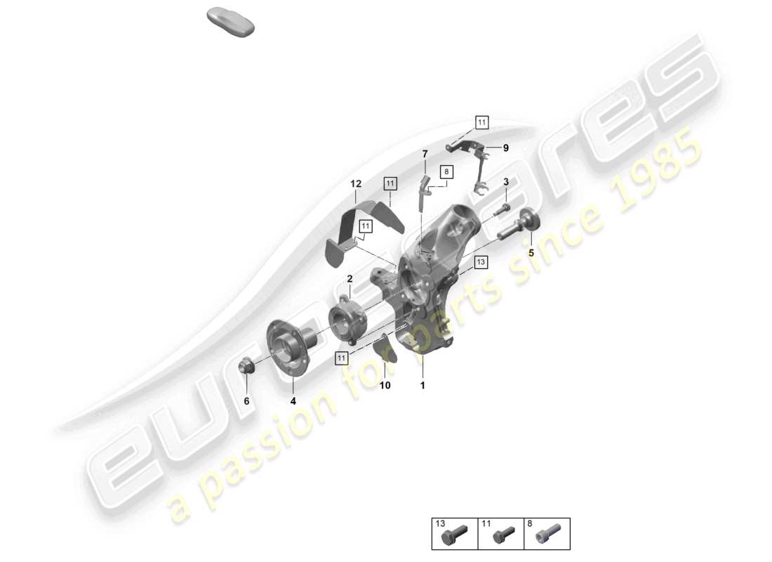 porsche 2026 (718 boxster spyder) wheel carrier wheel hub part diagram