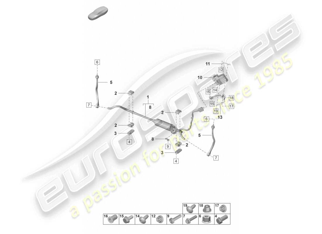 porsche 2022 (panamera 971-2) anti-roll bar for vehicles with electronic roll stabilisation part diagram