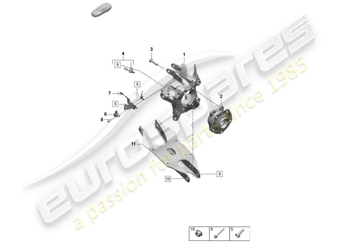 porsche 2025 (macan-e) wheel carrier wheel hub parts diagram