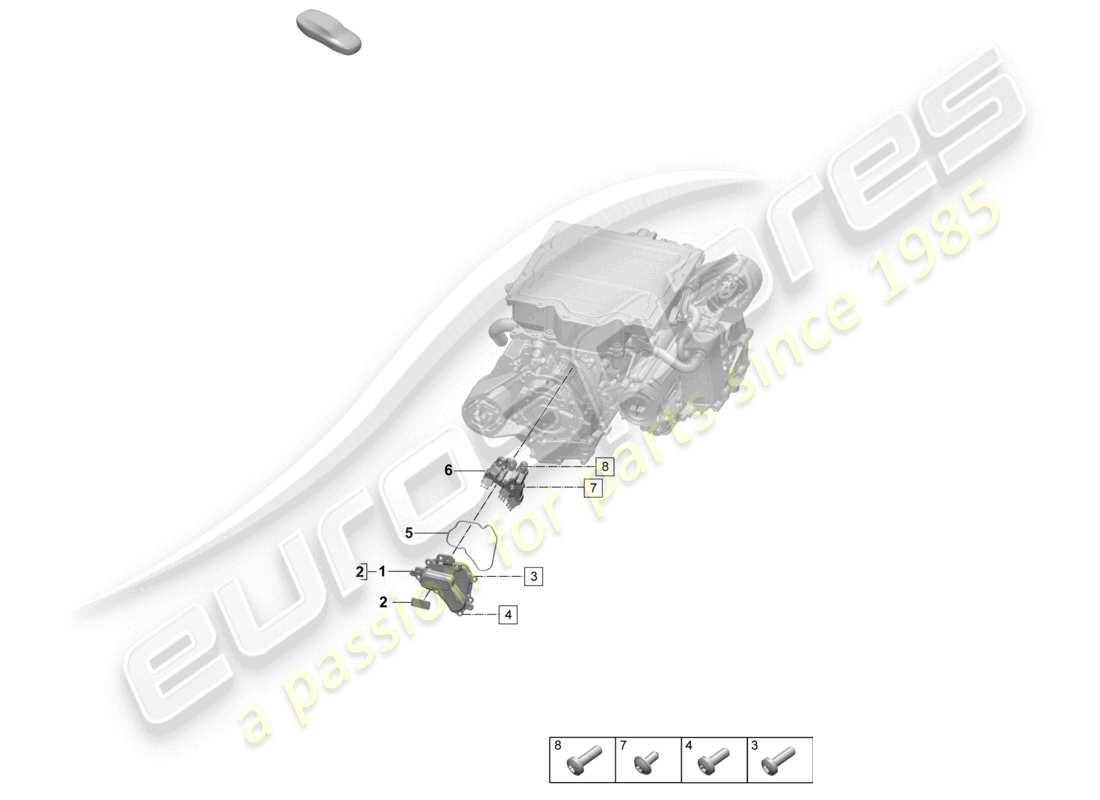 porsche 2025 (macan-e) power and control electronics- for electric drive individual parts connecting bridge front axle part diagram