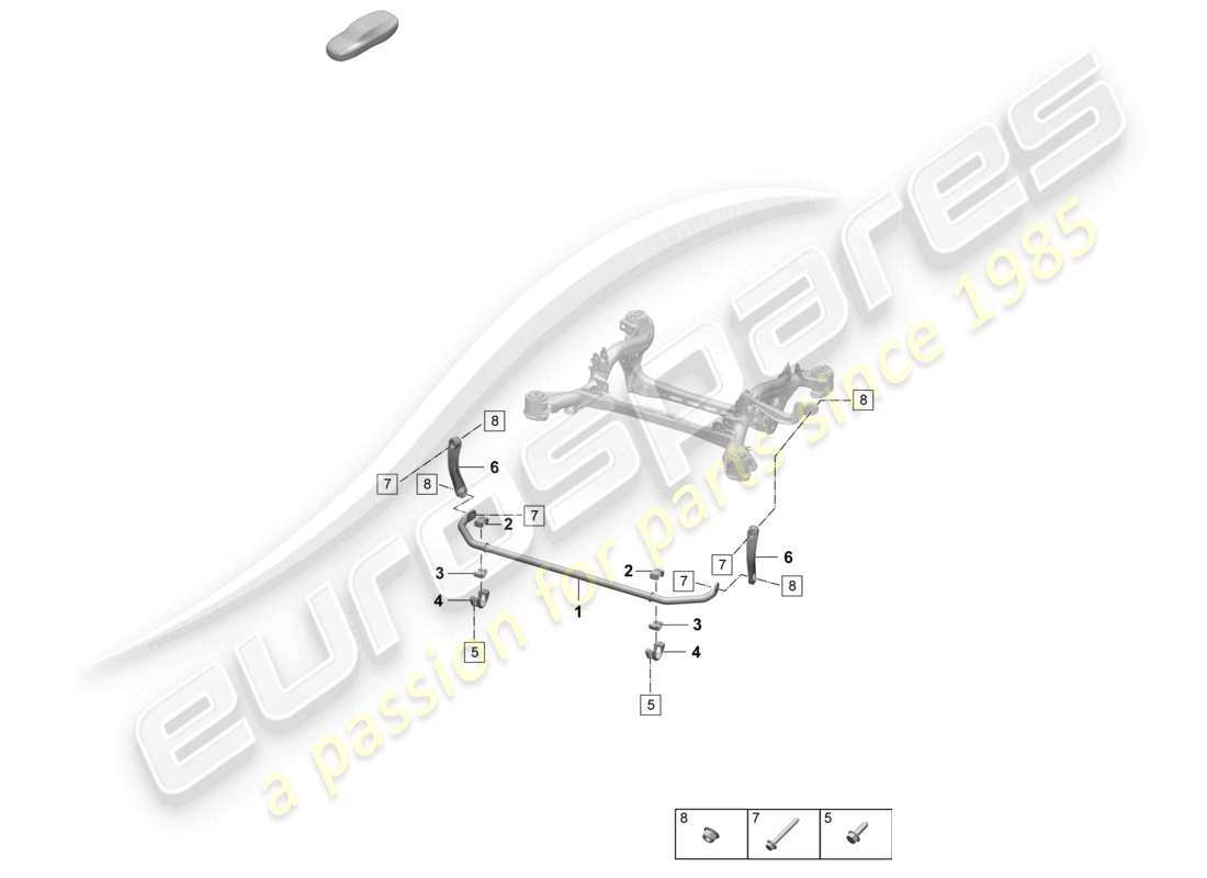 porsche 2025 (macan-e) anti-roll bar rear axle parts diagram