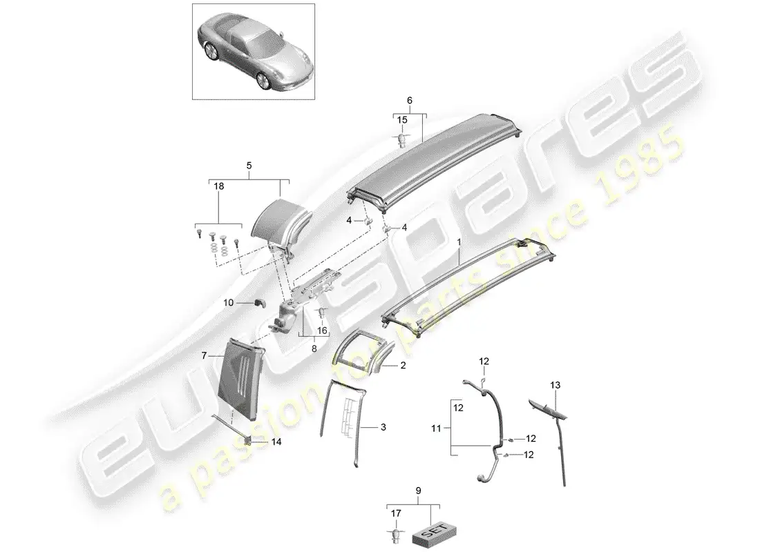 porsche 2016 (991-1) trim parts diagram