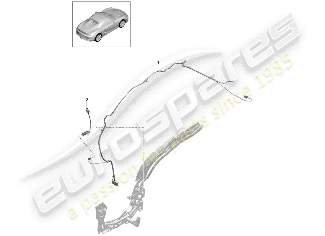 porsche 2016 (981 boxster spyder) convertible top parts diagram