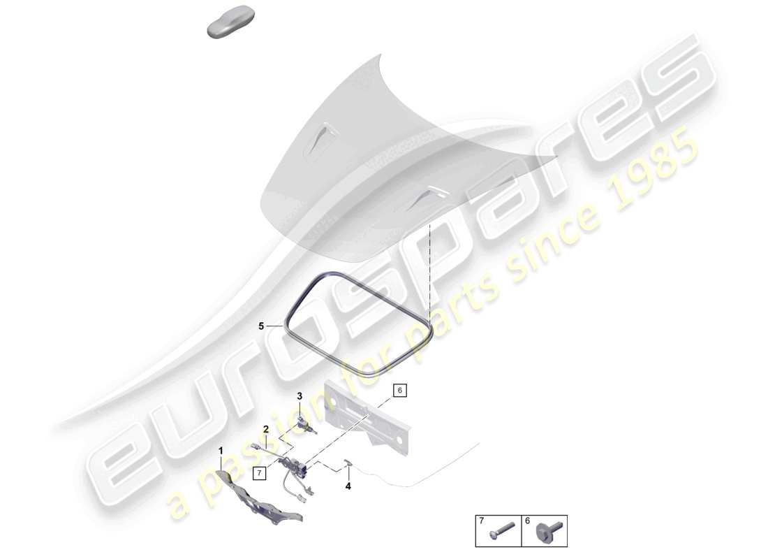 porsche 2023 (718 boxster spyder) cover front part diagram