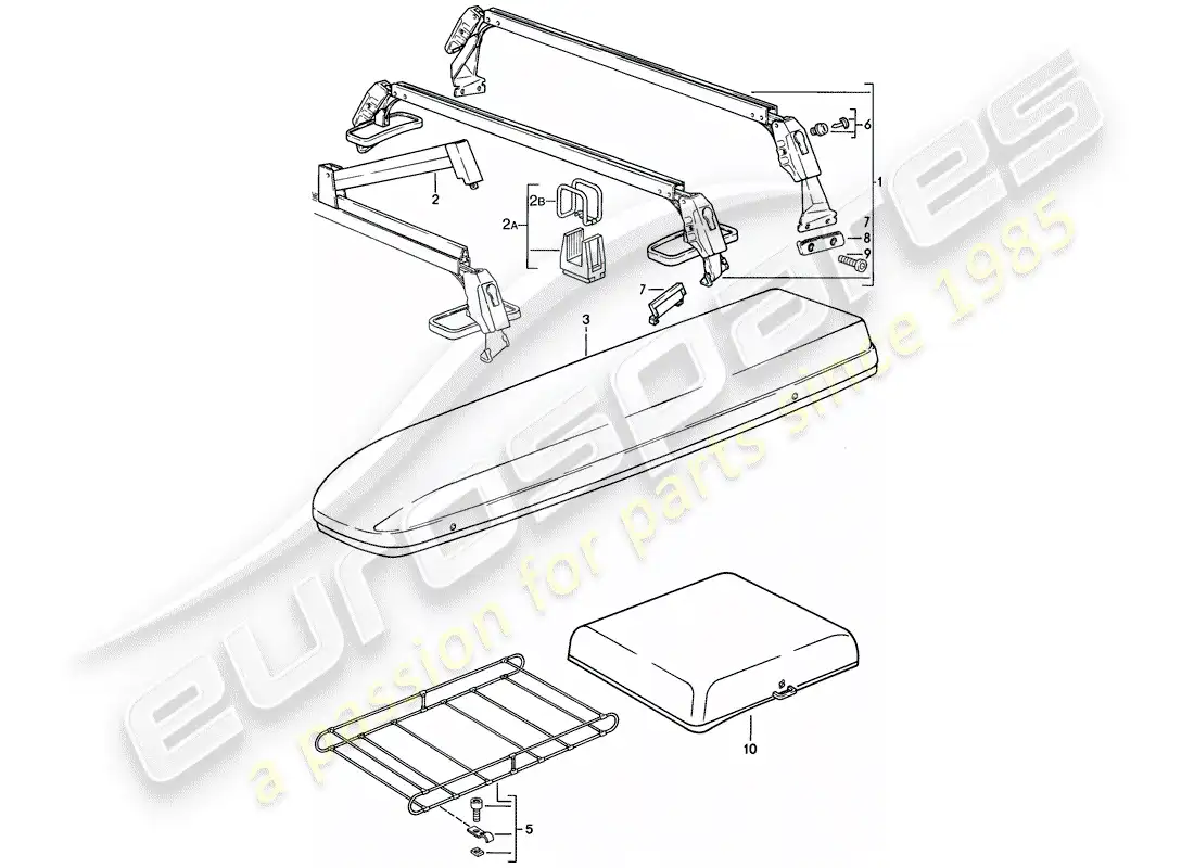 porsche 1981 (928) roof transport system parts diagram