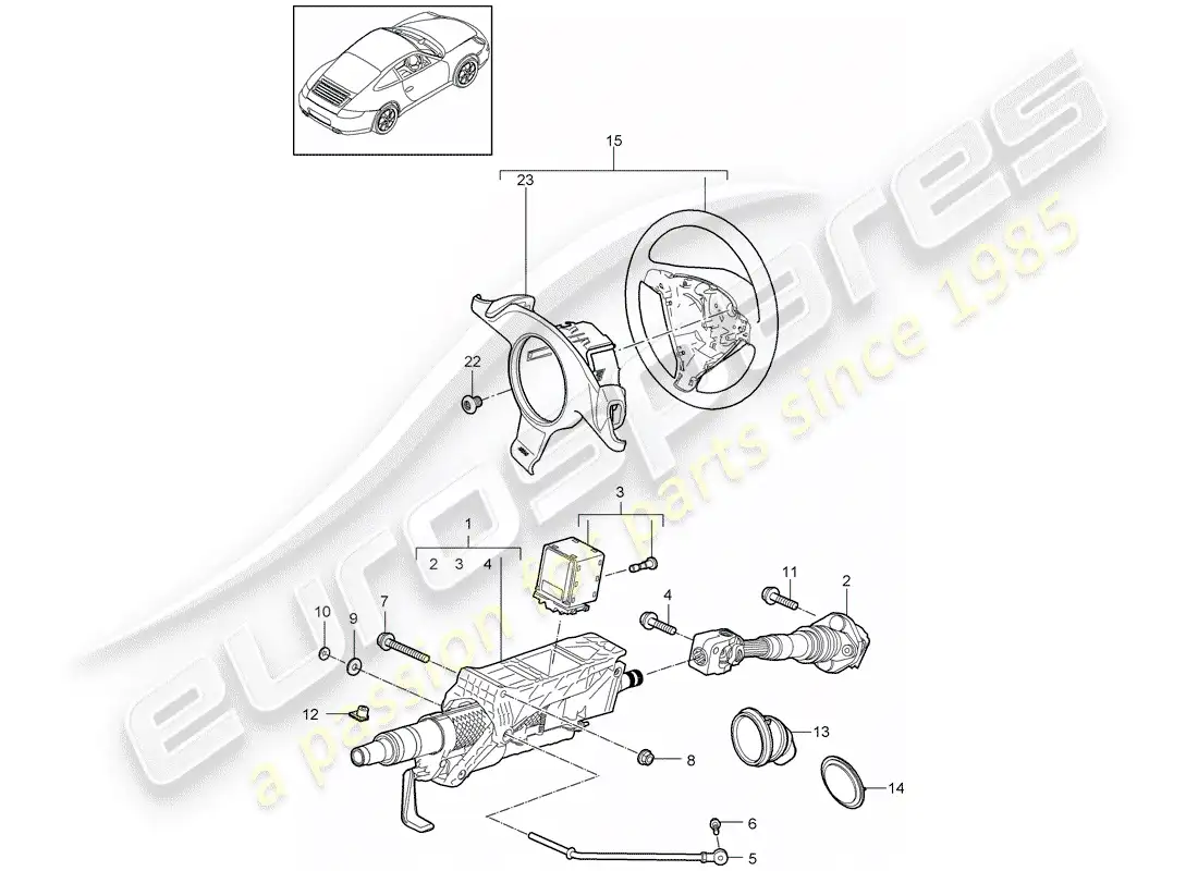 porsche 2012 (997-2 turbo / gt2 rs) steering protective pipe part diagram