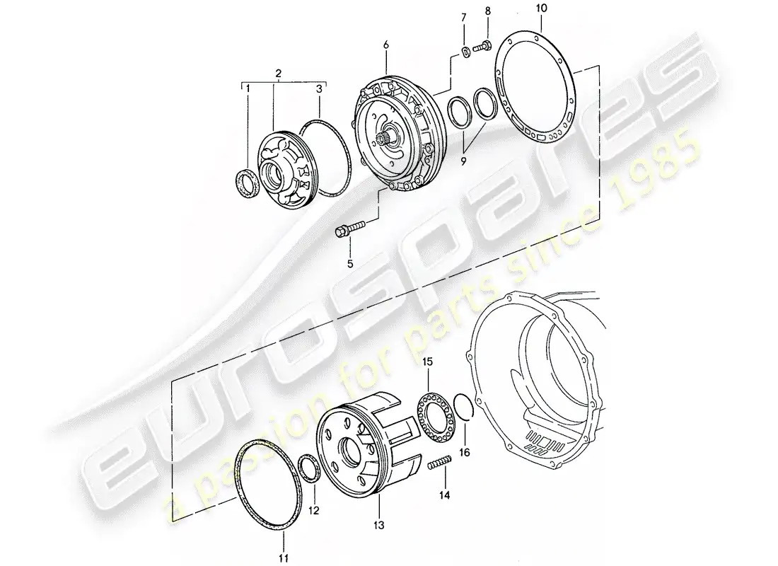 porsche 1987 (928) automatic transmission - primary pump parts diagram