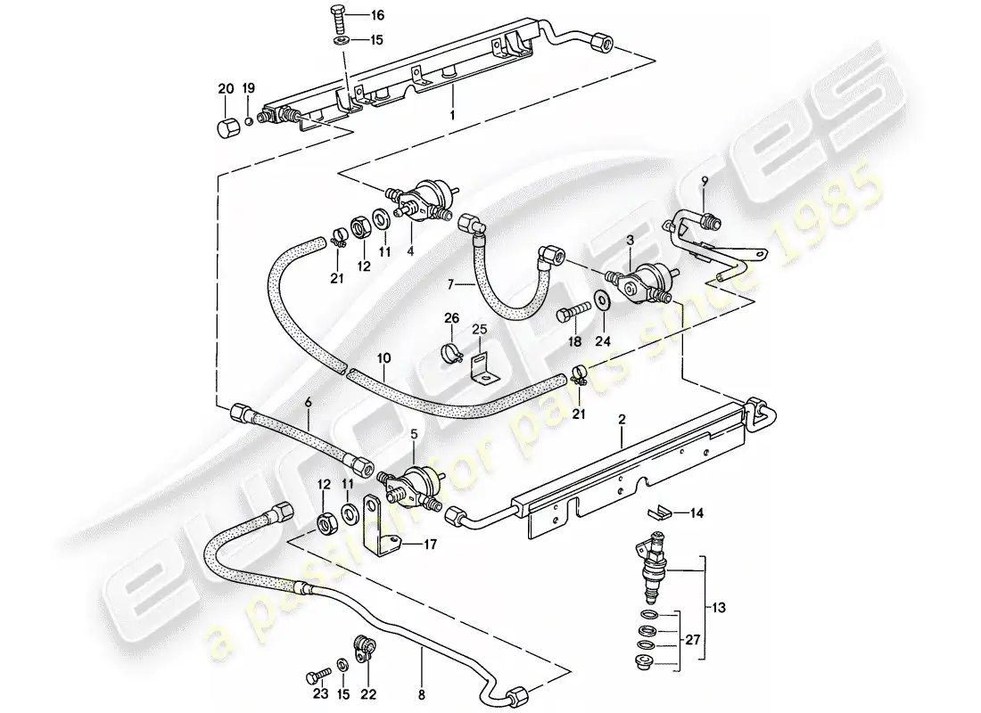 porsche 1983 (928) lh-jetronic - 3 - d - mj 1985>> parts diagram