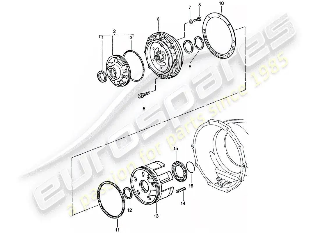 porsche 1983 (928) automatic transmission - primary pump parts diagram
