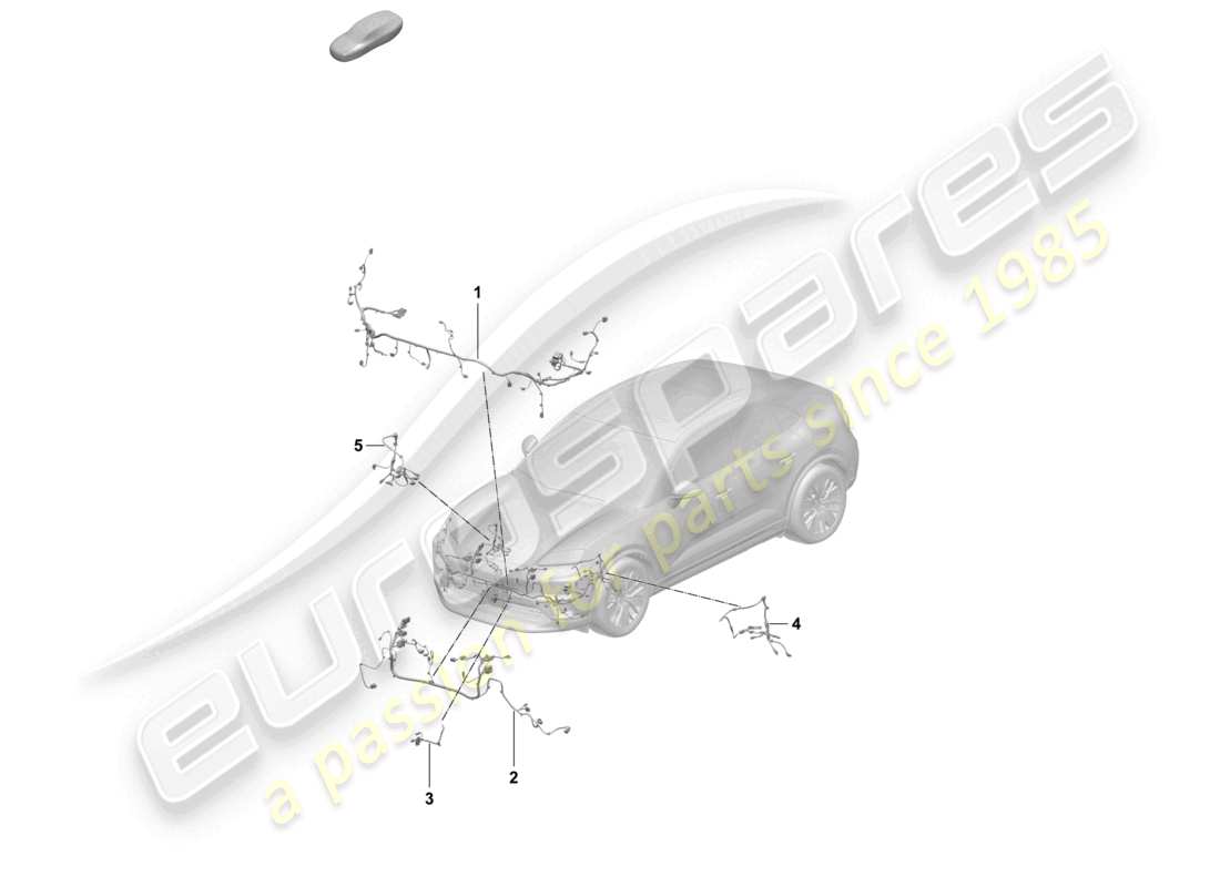 porsche 2025 (macan-e) wiring looms front bumper front end abs parts diagram