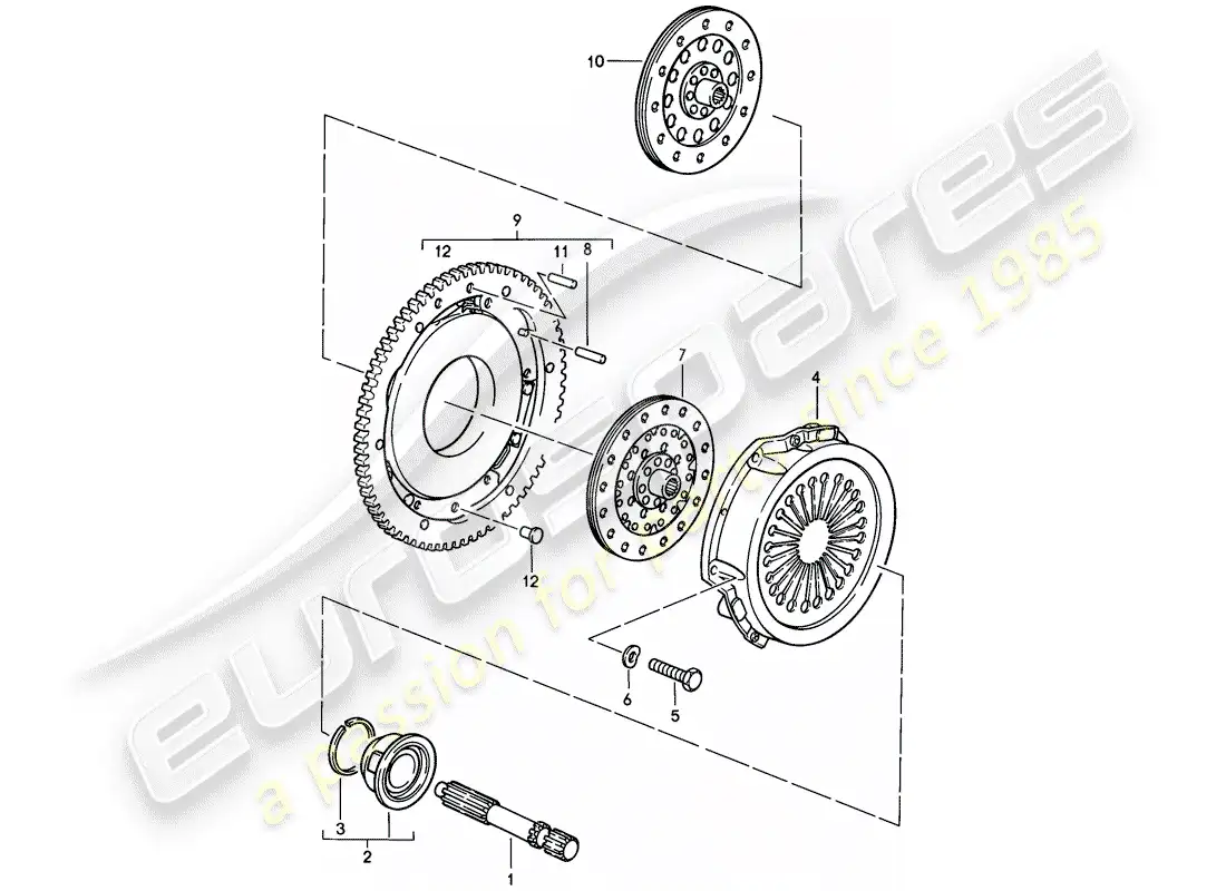 porsche 1983 (928) clutch parts diagram