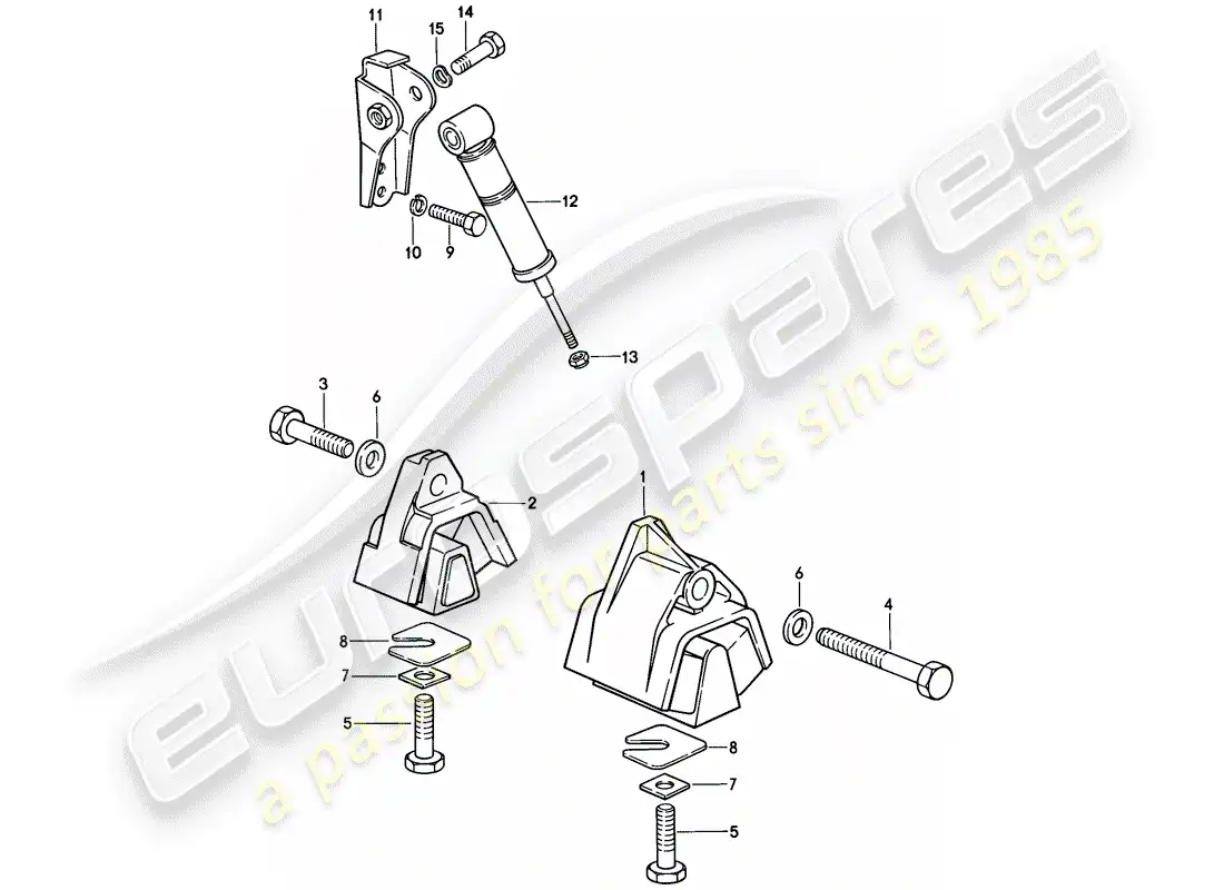 porsche 1979 (928) transmission suspension - manual gearbox parts diagram
