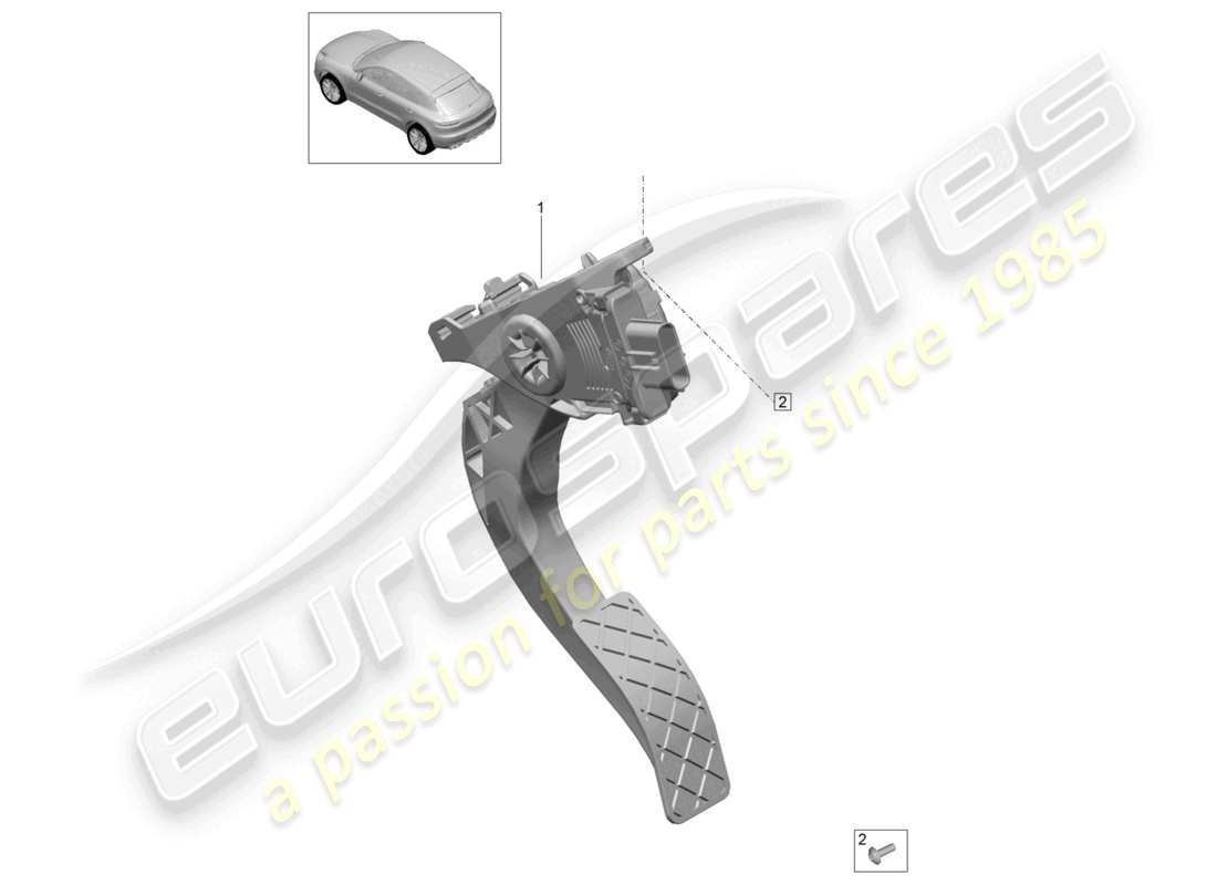 porsche 2022 (macan) accelerator pedal throttle control part diagram