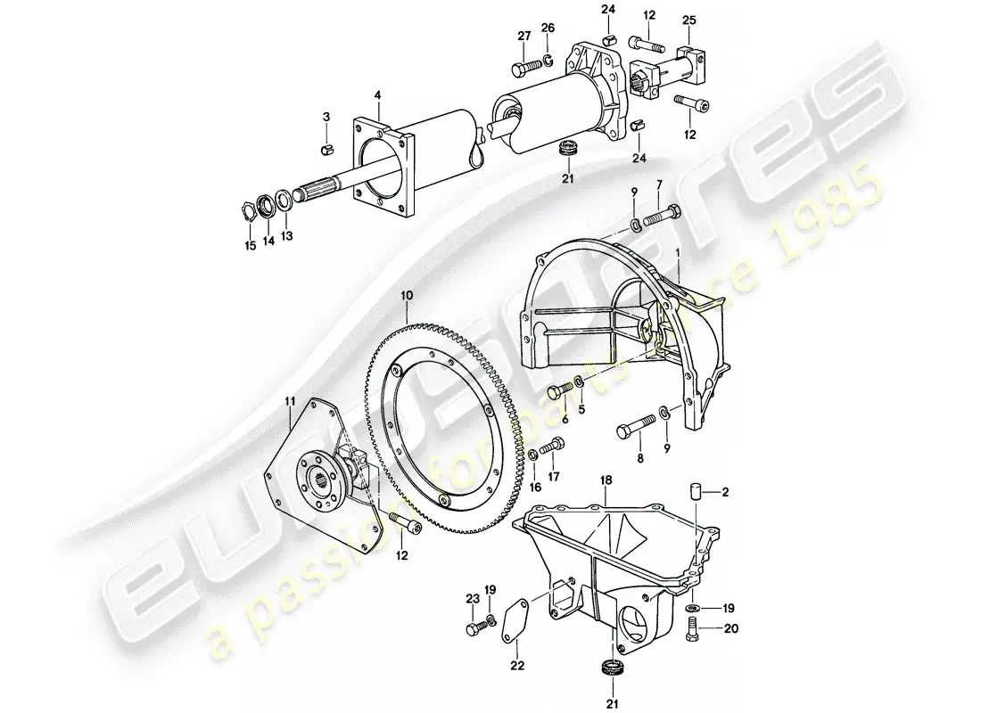porsche 1979 (928) central tube - automatic transmission parts diagram
