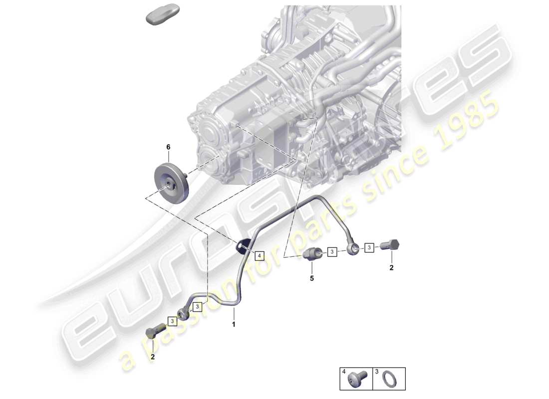 porsche 2024 (718 boxster spyder) - pdk - gearbox oil pipe part diagram
