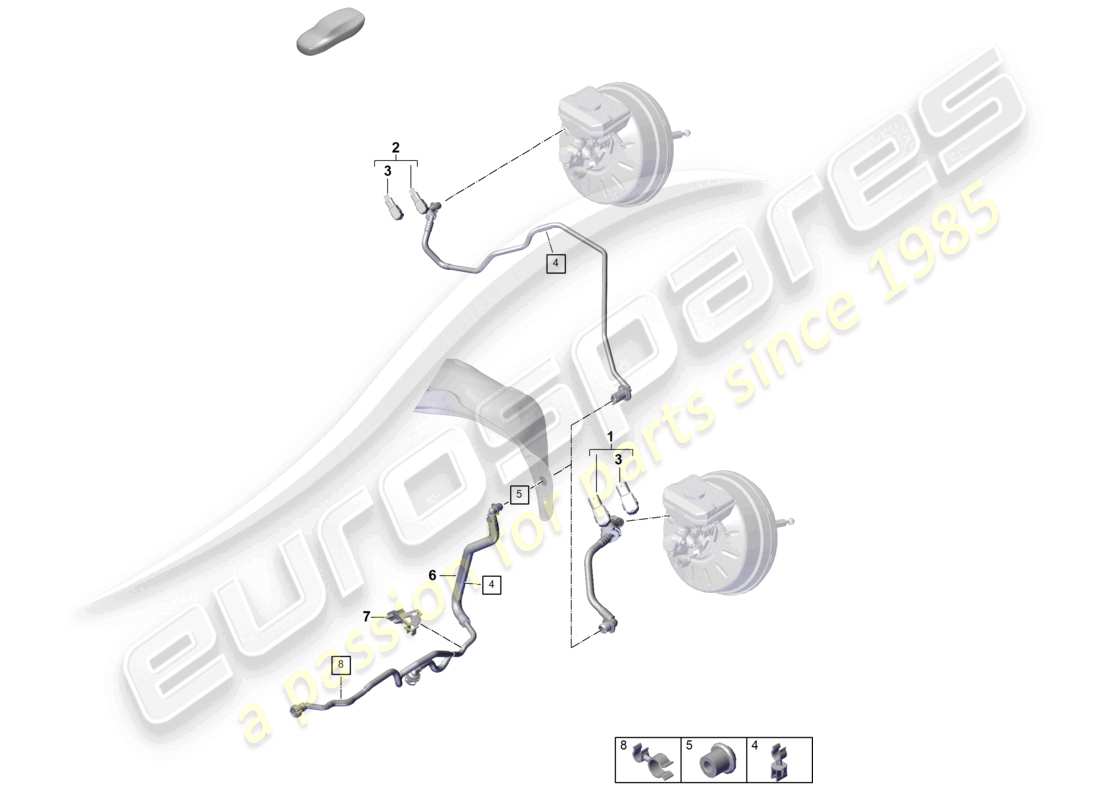 porsche 2024 (cayenne e3 pa) vacuum hoses for brake servo part diagram