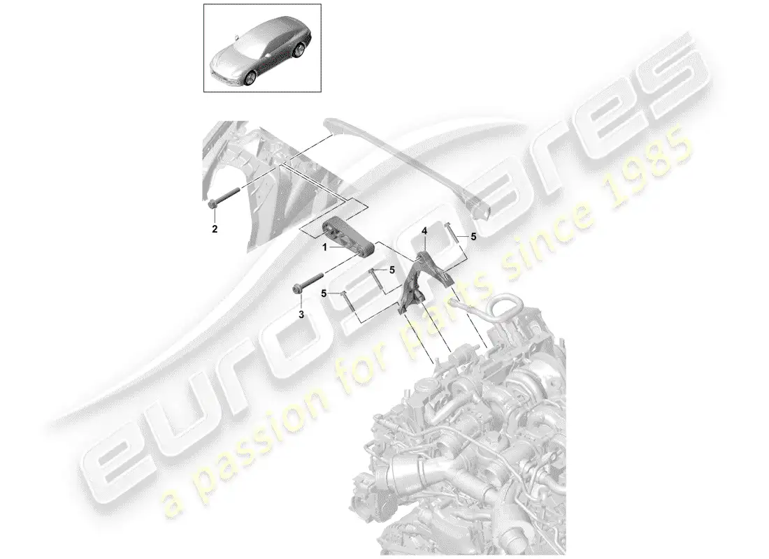 porsche 2018 (panamera 971-1) engine lifting tackle parts diagram