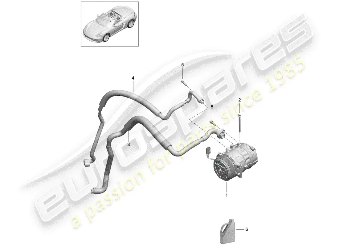porsche 2019 (718 boxster) compressor parts diagram
