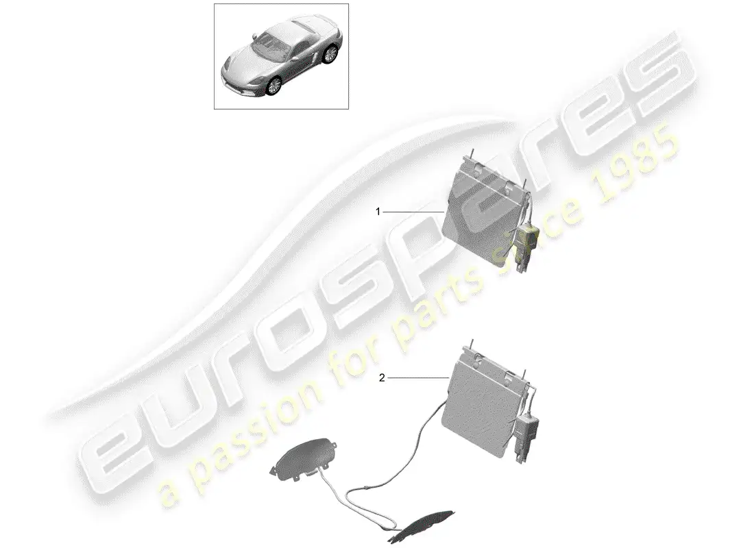 porsche 2017 (718 boxster) lumbar support parts diagram
