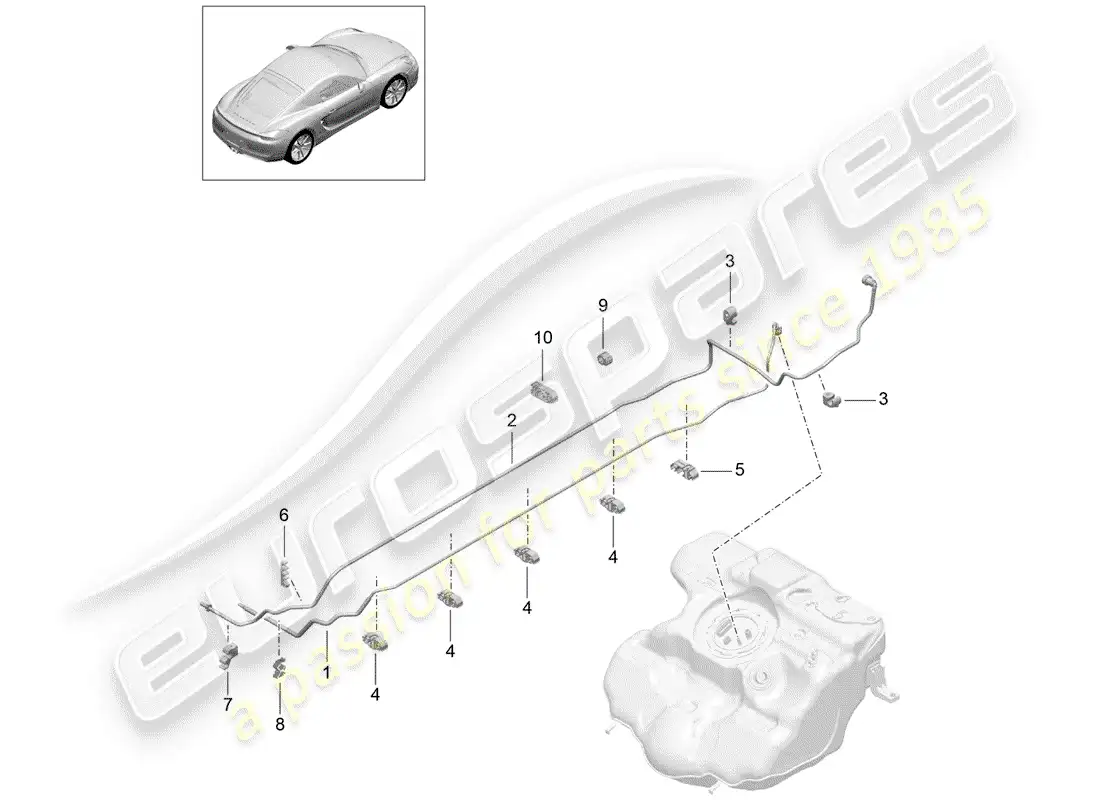 porsche 2015 (981 cayman) fuel system parts diagram