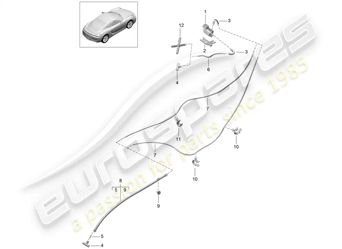 porsche 2015 (981 cayman) exhaust system parts diagram