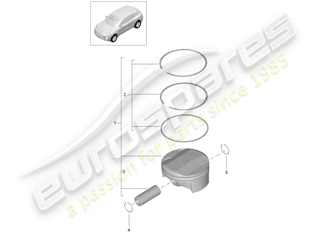 porsche 2014 (macan) piston parts diagram
