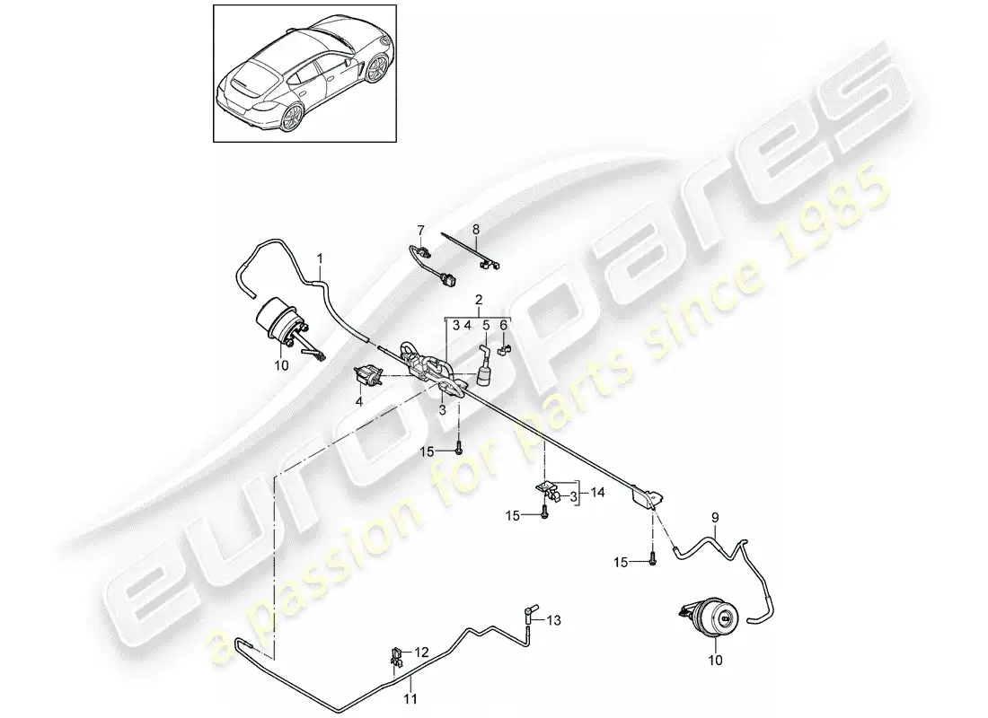 porsche 2012 (panamera 970) exhaust system parts diagram
