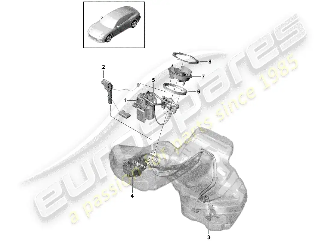 porsche 2017 (panamera 971-1) fuel pump parts diagram