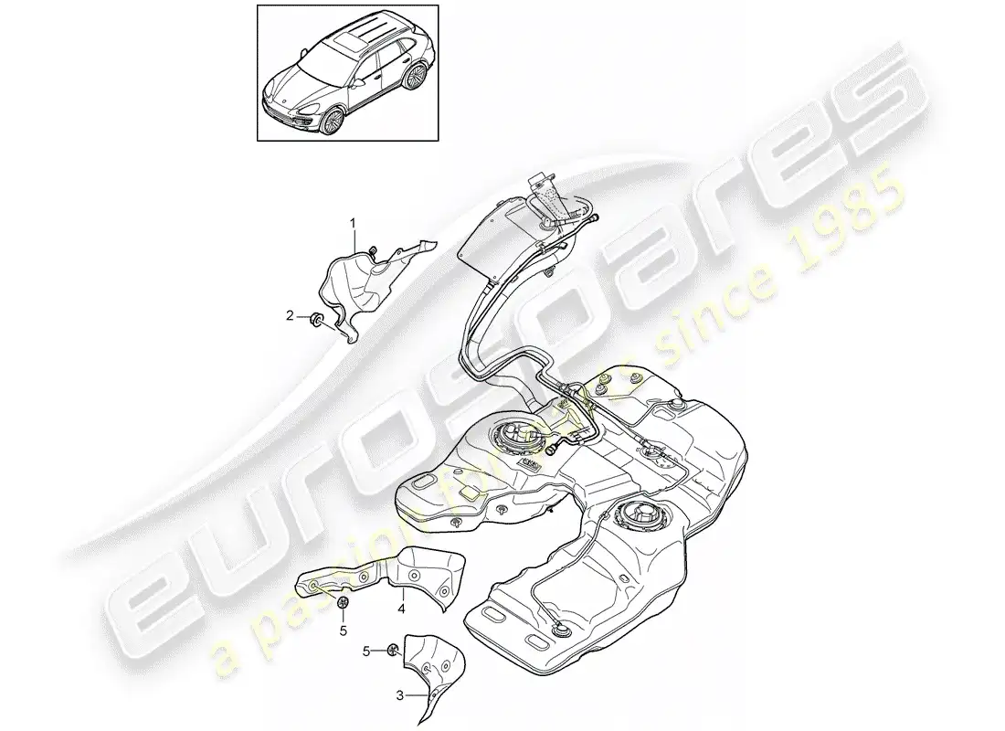 porsche 2016 (cayenne e2 92a) fuel tank parts diagram