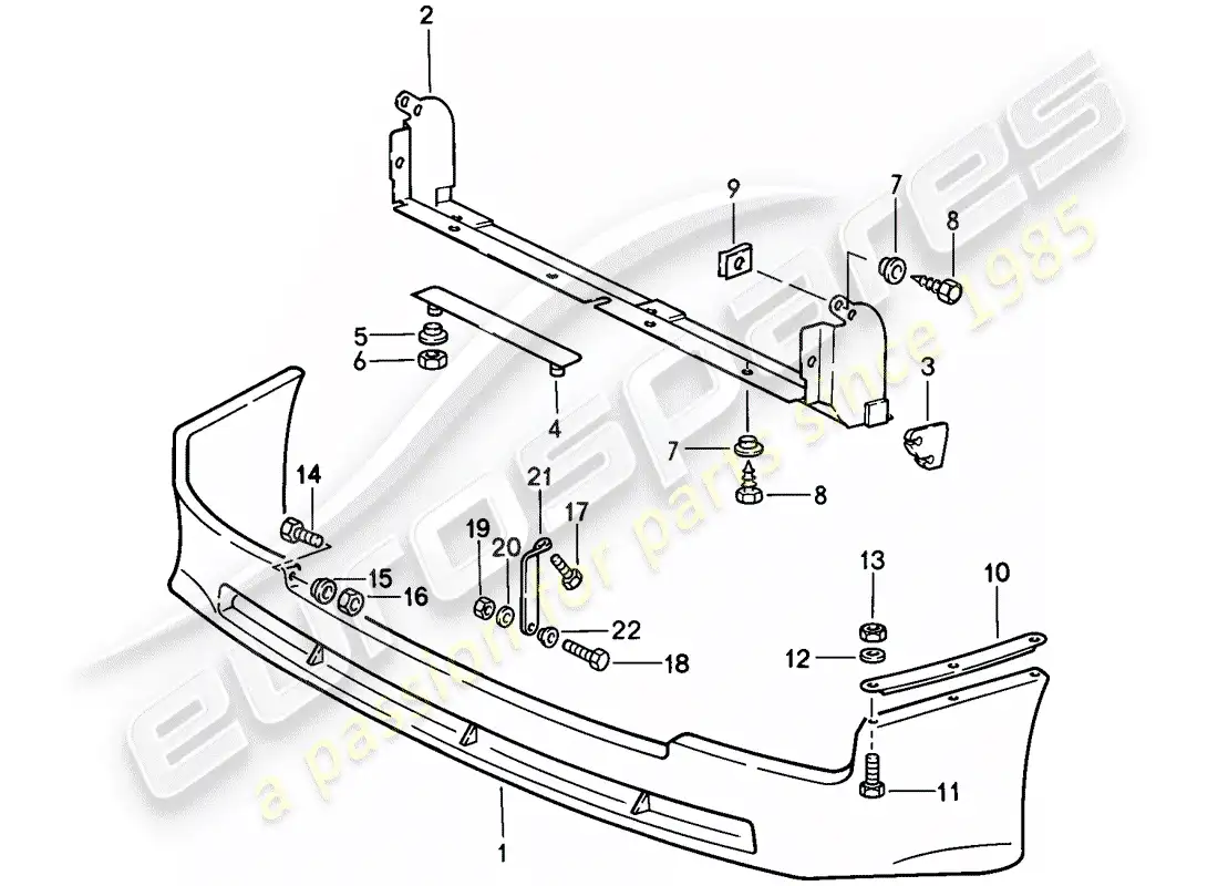 porsche 1986 (944) front spoiler parts diagram