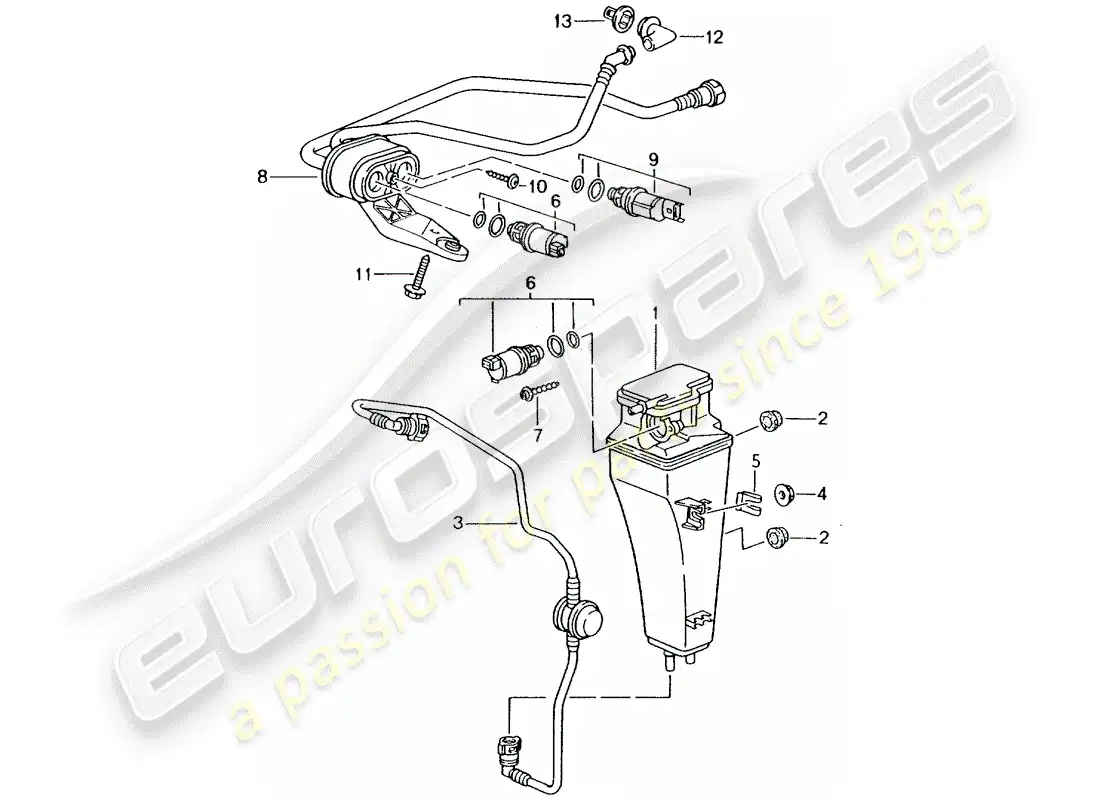 porsche 1999 (996) evaporative emission canister parts diagram