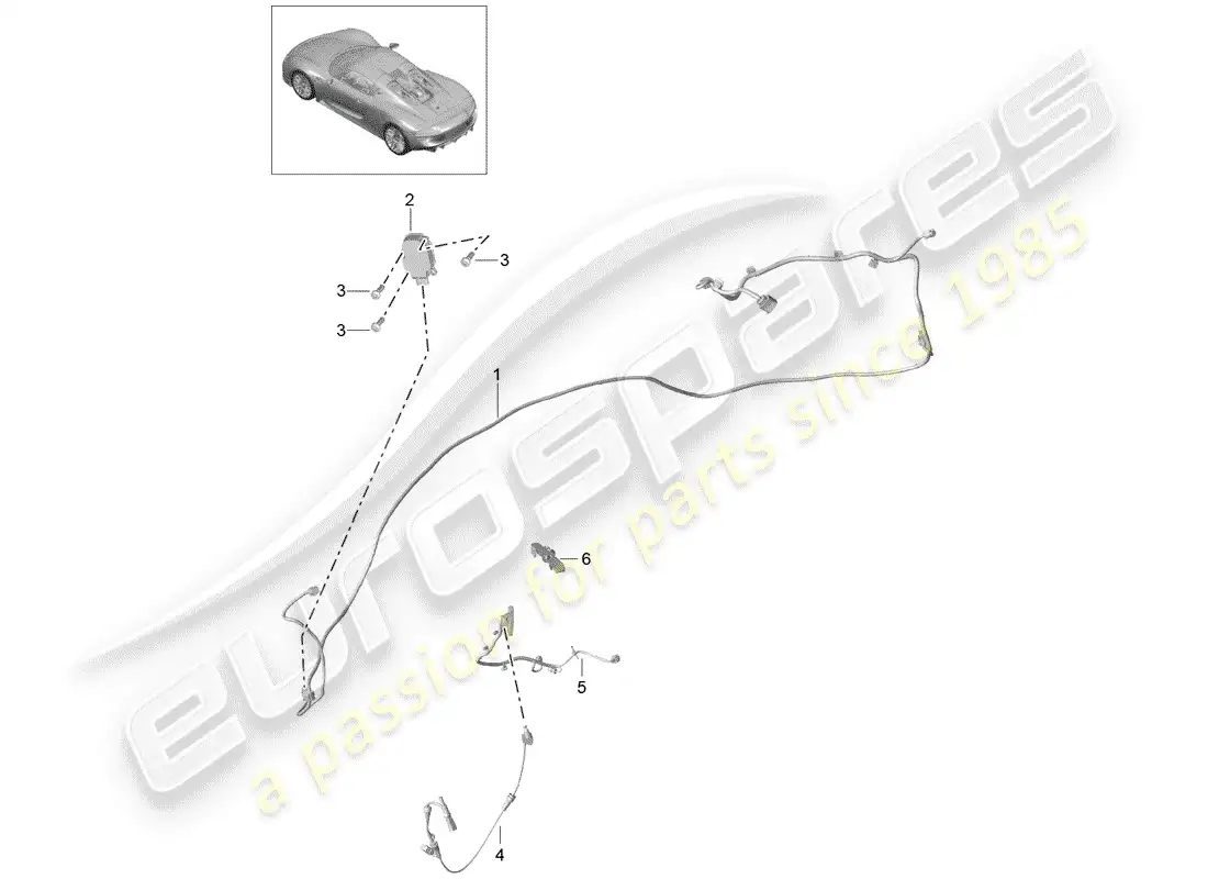 porsche 2015 (918 spyder) wiring harnesses parts diagram
