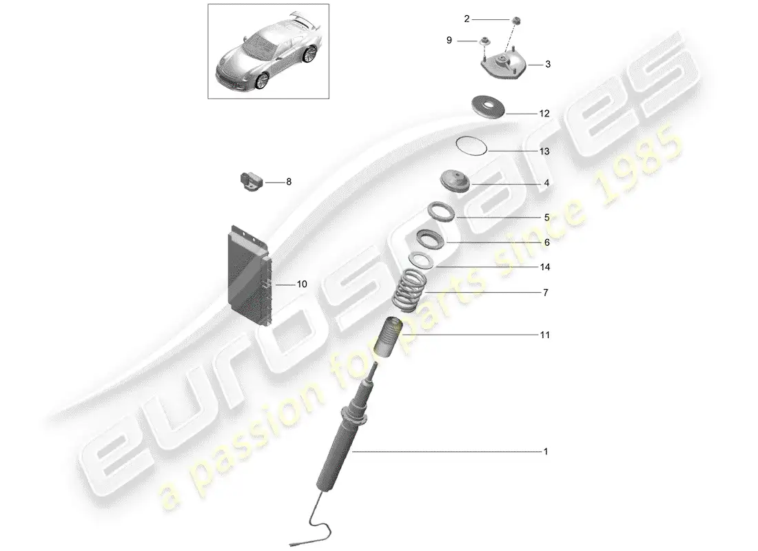 porsche 2020 (991-2 r/gt3/rs) vibration damper parts diagram