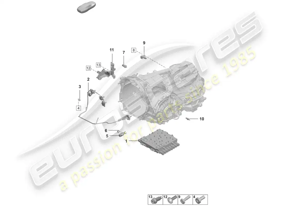 porsche 2019 (992-1) 8-speed dual clutch gearbox parts diagram