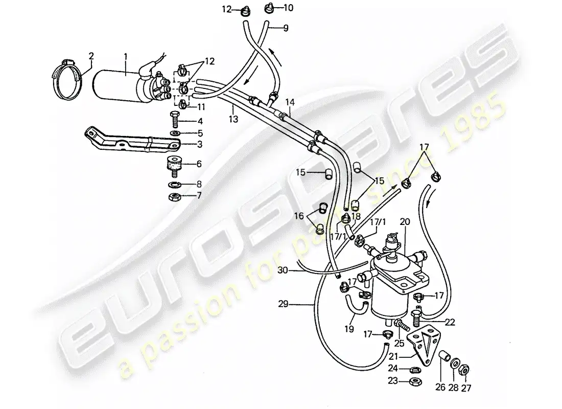 porsche 1974 (911) fuel system - for - mechanical injection parts diagram