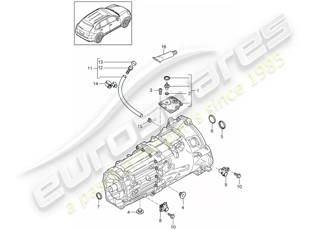 porsche 2013 (cayenne e2 92a) replacement transmission parts diagram